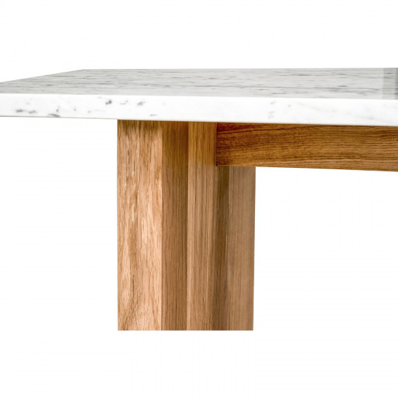 Egge - Stół z marmurowym blatem i dębową podstawą