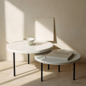 Zestaw Mane B&W - stoliki z marmurowym blatem